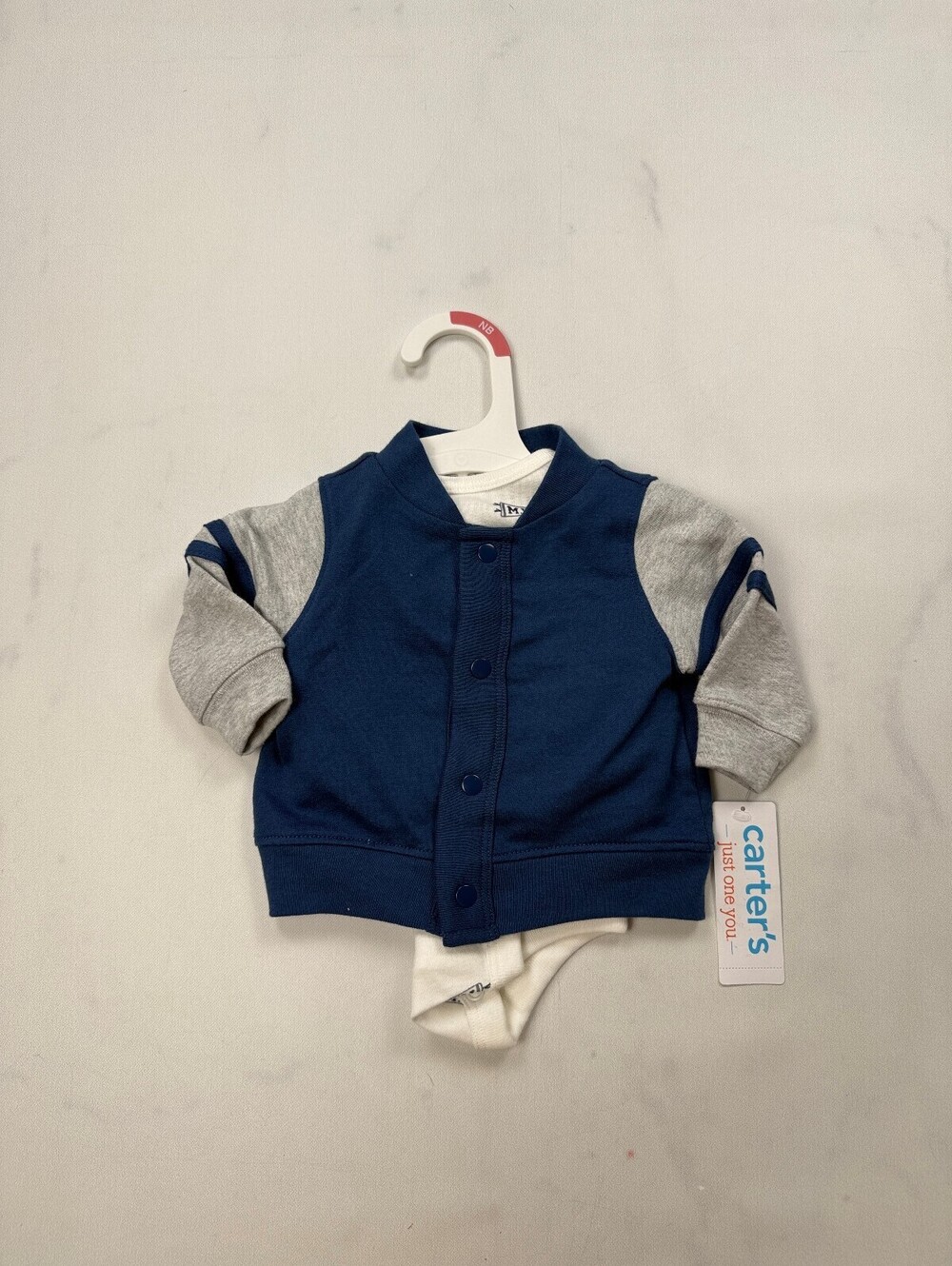 Carter's Baby Button Up Navy 2000s Cozy Chill Vibe - Boys Newborn